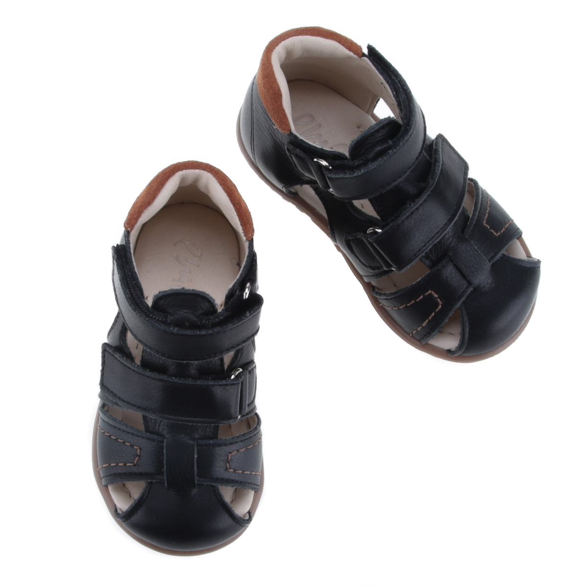 Ankara Roczki® czarne sandały dziecięce ze skóry naturalnej - ES 2437-37 zdjęcie 1