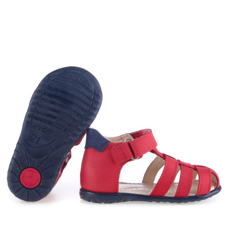 Panama Roczki® czerwone sandały dziecięce ze skóry naturalnej - E 1078-23 zdjęcie 2