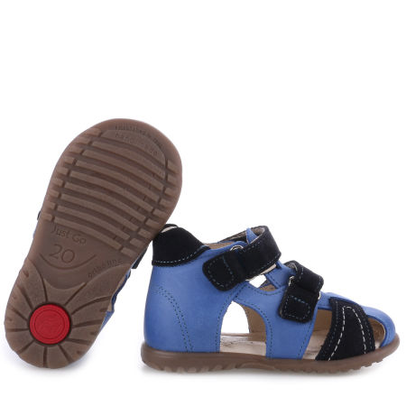 Ankara Roczki® niebiesko-czarne sandały dziecięce ze skóry naturalnej - ES 2437-39 zdjęcie 2