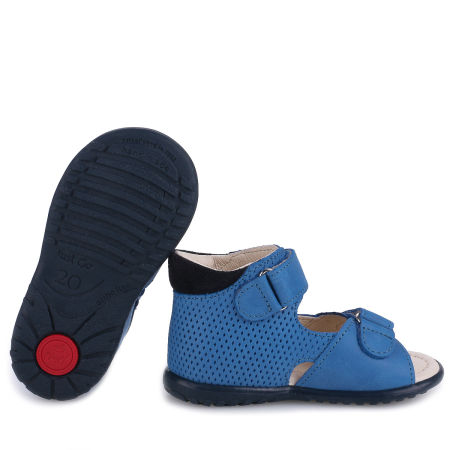 Malaga Roczki® niebieskie sandały dziecięce ze skóry naturalnej  - ES 2431F-6 zdjęcie 2
