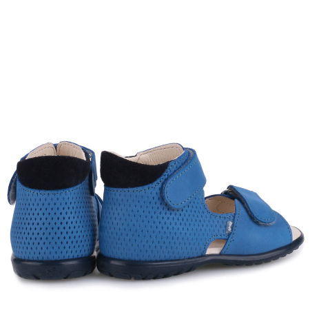 Malaga Roczki® niebieskie sandały dziecięce ze skóry naturalnej  - ES 2431F-6 zdjęcie 3