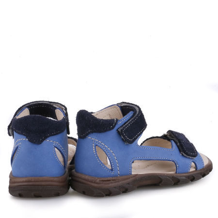 Niebieskie sandały dziecięce ze skóry naturalnej  - E 2639A zdjęcie 3